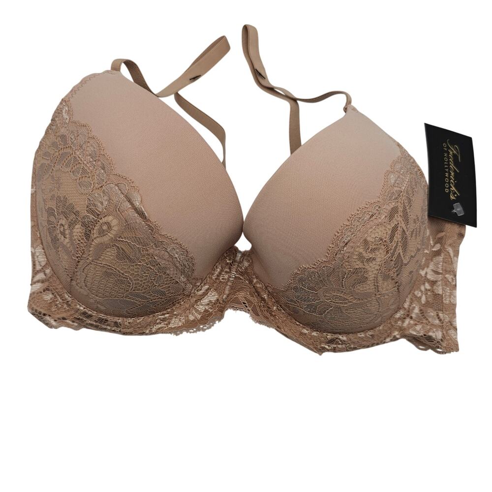 Fredericks of Hollywood Woman size 36C Beatrix Scallop Lace Push-up Bra Tan NEW